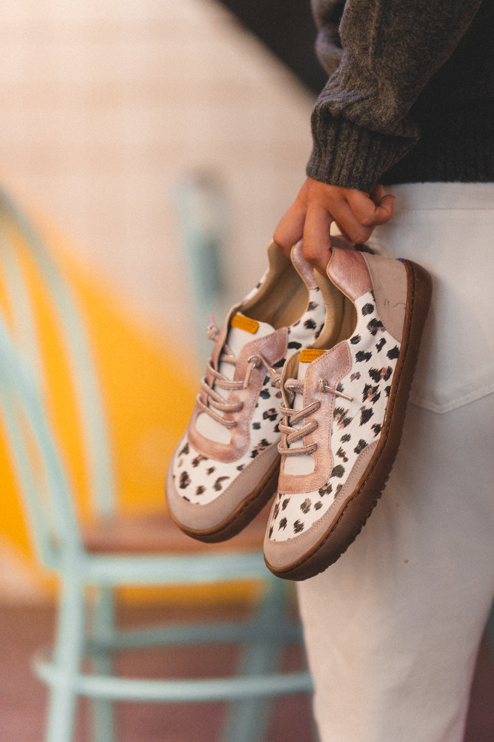 Flexinens deportivas respetuosas 9018-R Animal Print serraje boanco rosa