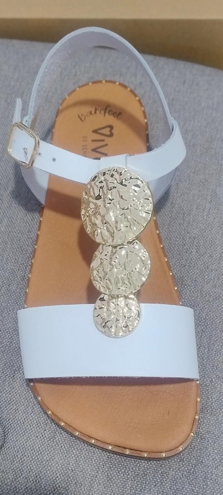 Vivant sandalias barefoot Bali vaqueta blanco