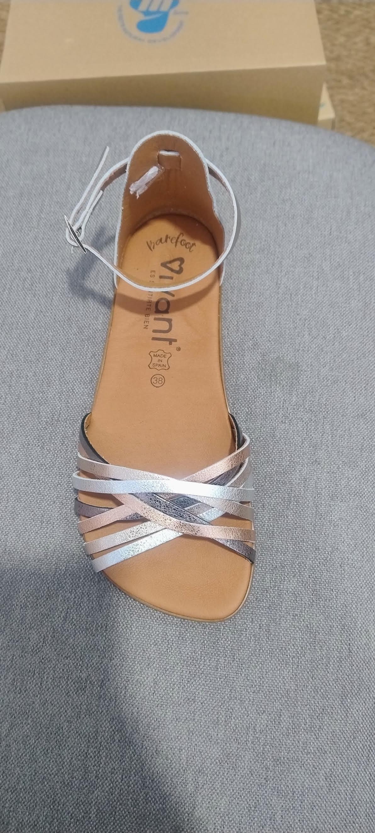 Vivant sandalias barefoot hiedra met plata multi