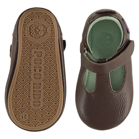 Poco Nido mighty shoes Mocha Teal Mary Jane - merceditas respetuoso café