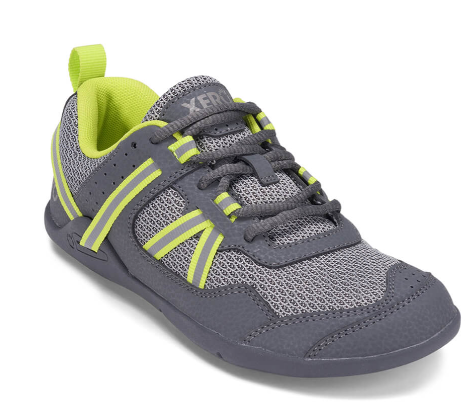 Prio Running and Fitness Shoe - Kids - Xero Shoes - Environmentally Friendly Sneakers Grey Lime
