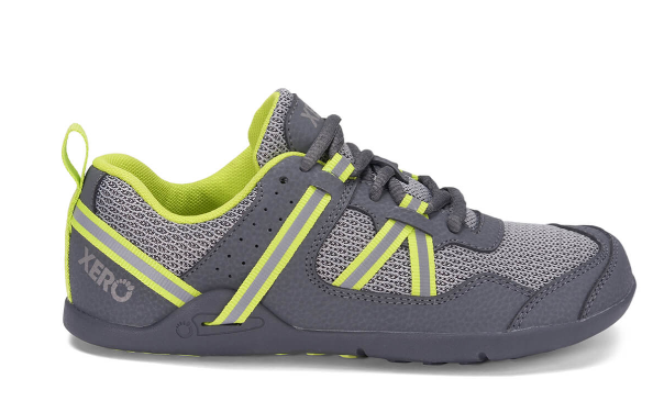 Prio Running and Fitness Shoe - Kids - Xero Shoes - Environmentally Friendly Sneakers Grey Lime