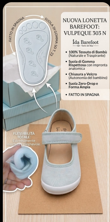 Vulpeques lonetas Barefoot modelo 303 N verde nube merceditas 100% bambú natural (Copia)