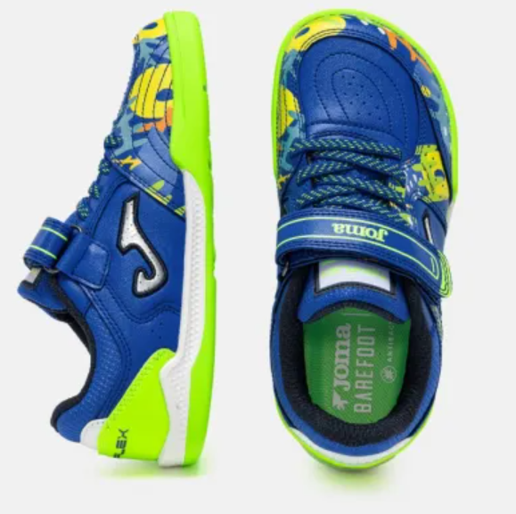 Joma Zapatillas fútbol sala Top Flex Junior Barefoot 25 indoor azul lime verde (27-34)