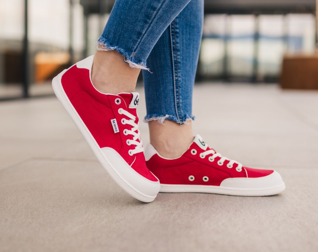 Barefoot sneakers Be Lenka Rebound - Red & White