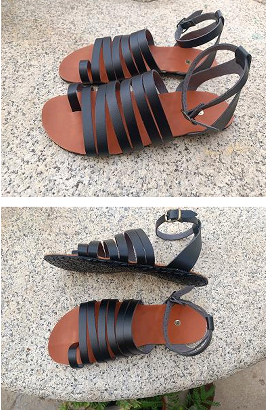 Bioworld sandalias Barefoot vegana  Balboa Black suela vibram (sandalias artesanas)