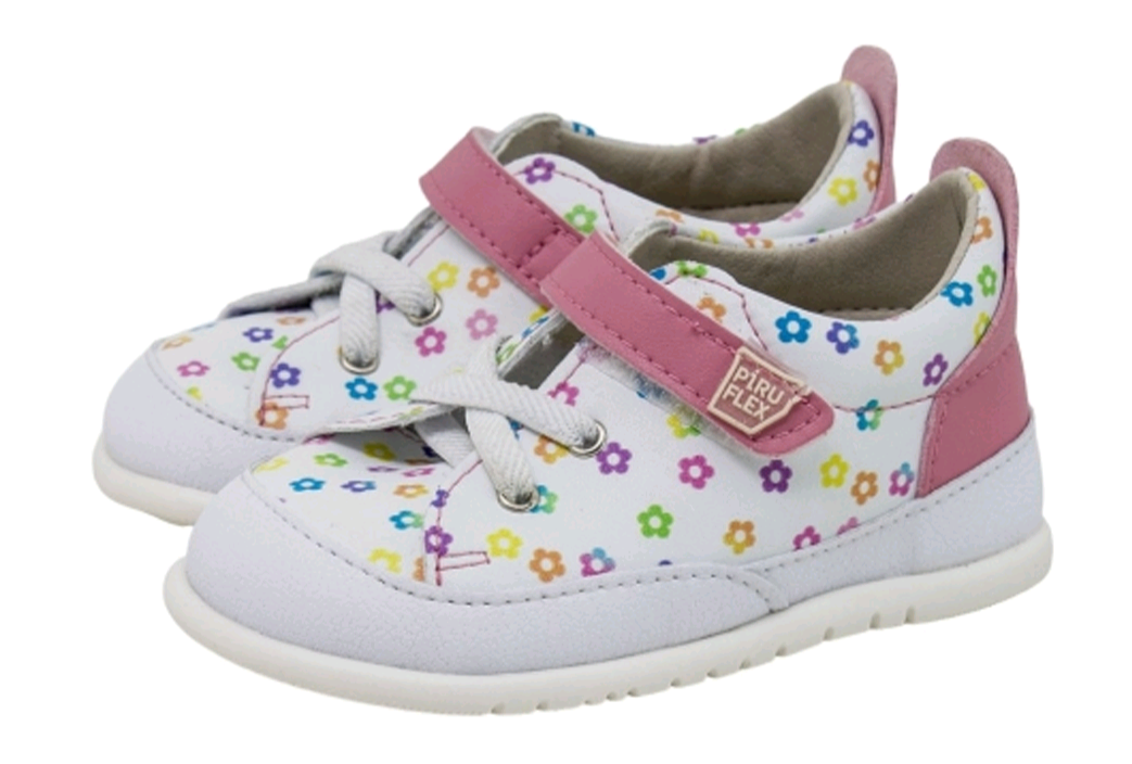 Piruflex deportivas respetuosas flores blancos PF391-3