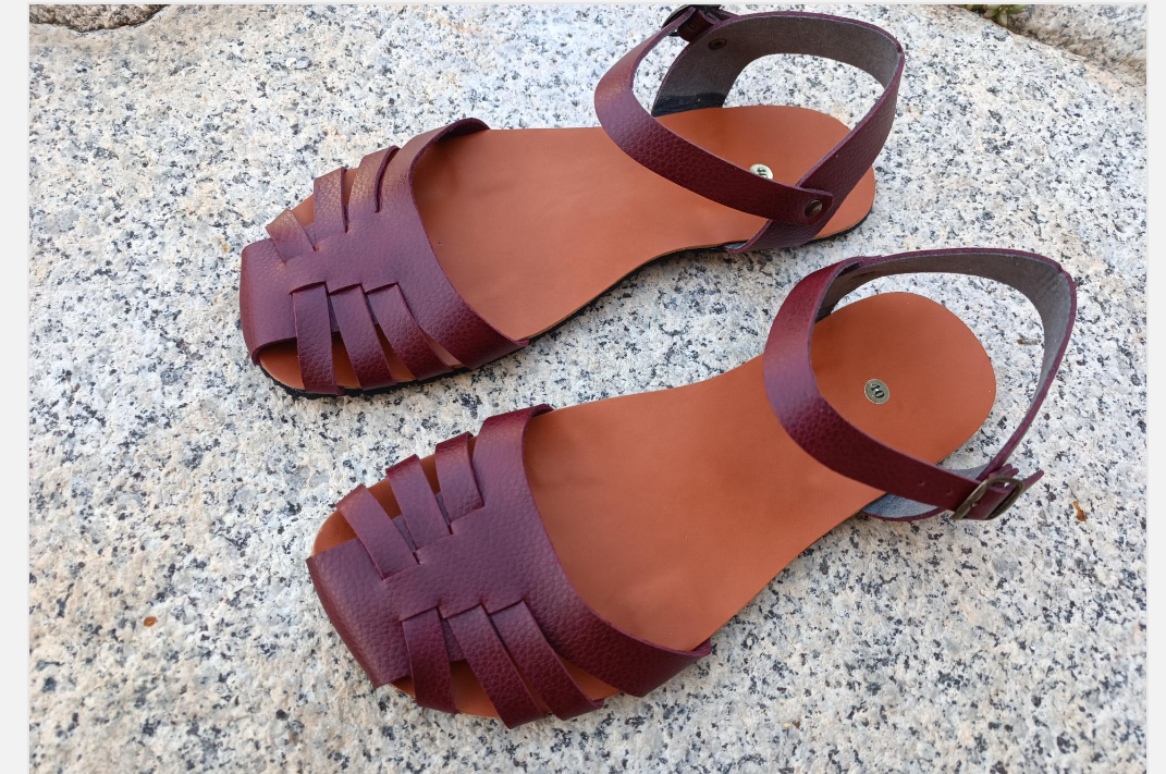 Bioworld sandalias Barefoot vegana Petra Burdeos suela vibram (sandali