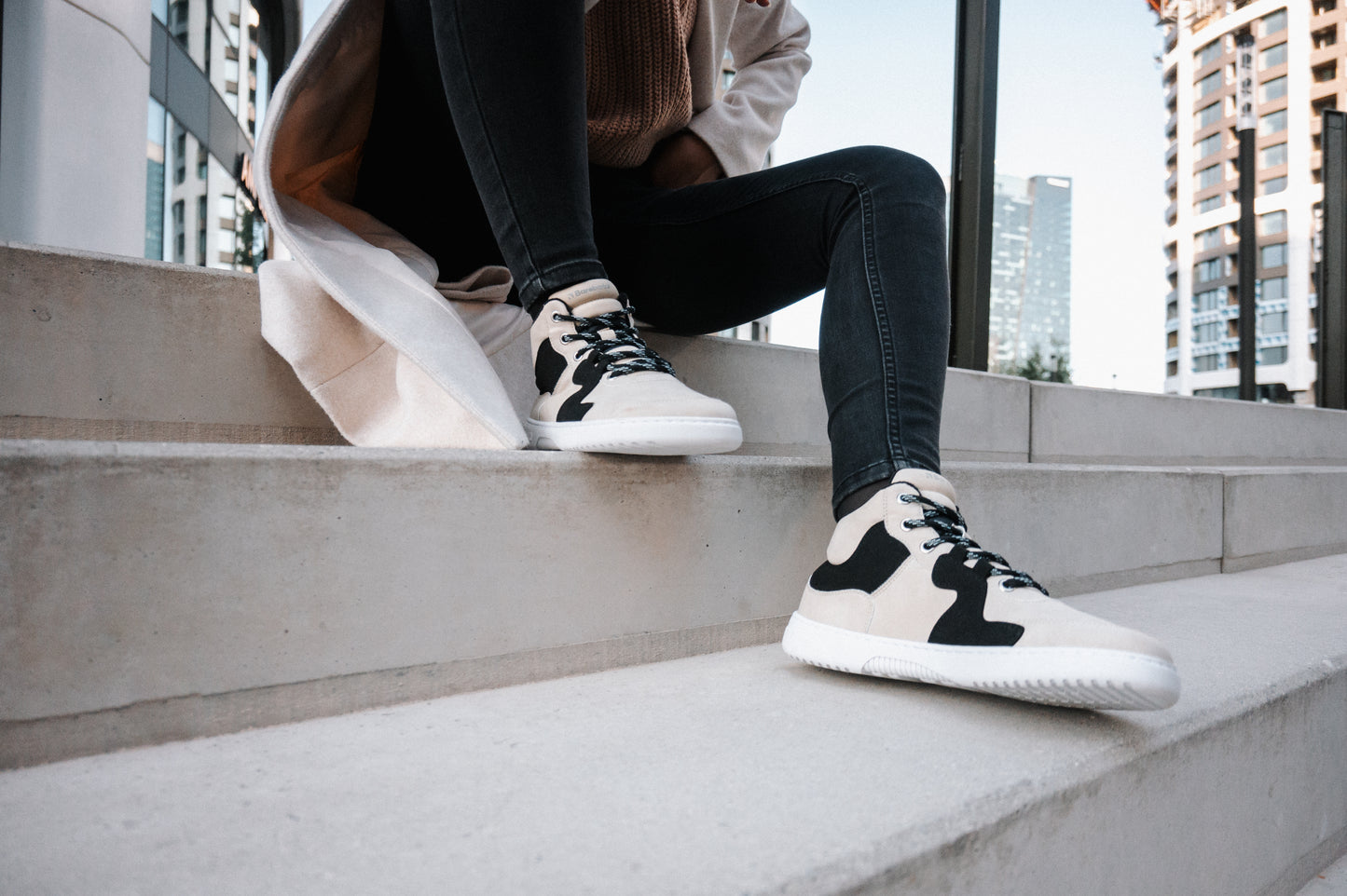 Barefoot Sneakers Barebarics Lynx - Beige & White