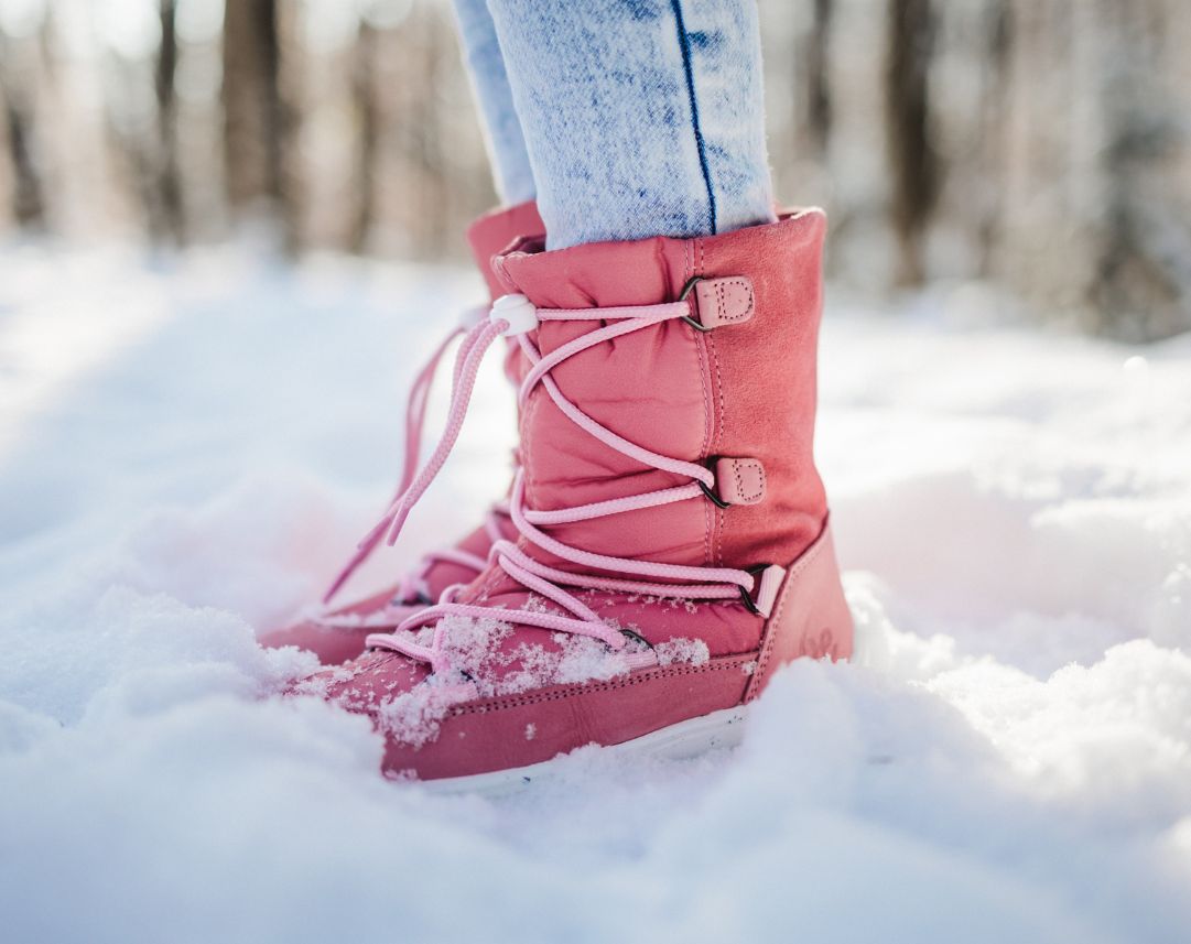 Zapatos de invierno para niño barefoot Be Lenka Snowfox Kids 2.0 - Rose Pink