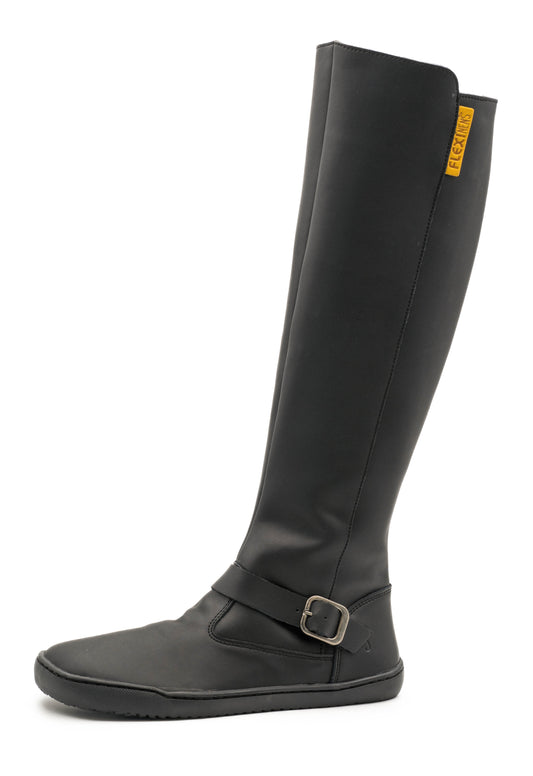 Flexinens botas altas barefoot horma XL piel negra