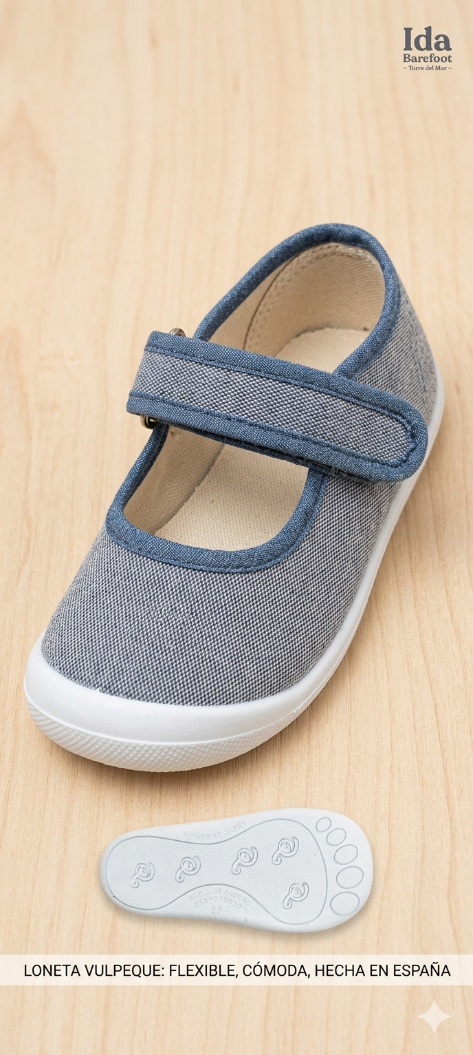 Vulpeques lonetas Barefoot modelo 303 N marino nube merceditas 100% bambú natural