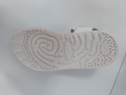 Piruflex sandalias respetuosas blanco y brilli doble ajuste