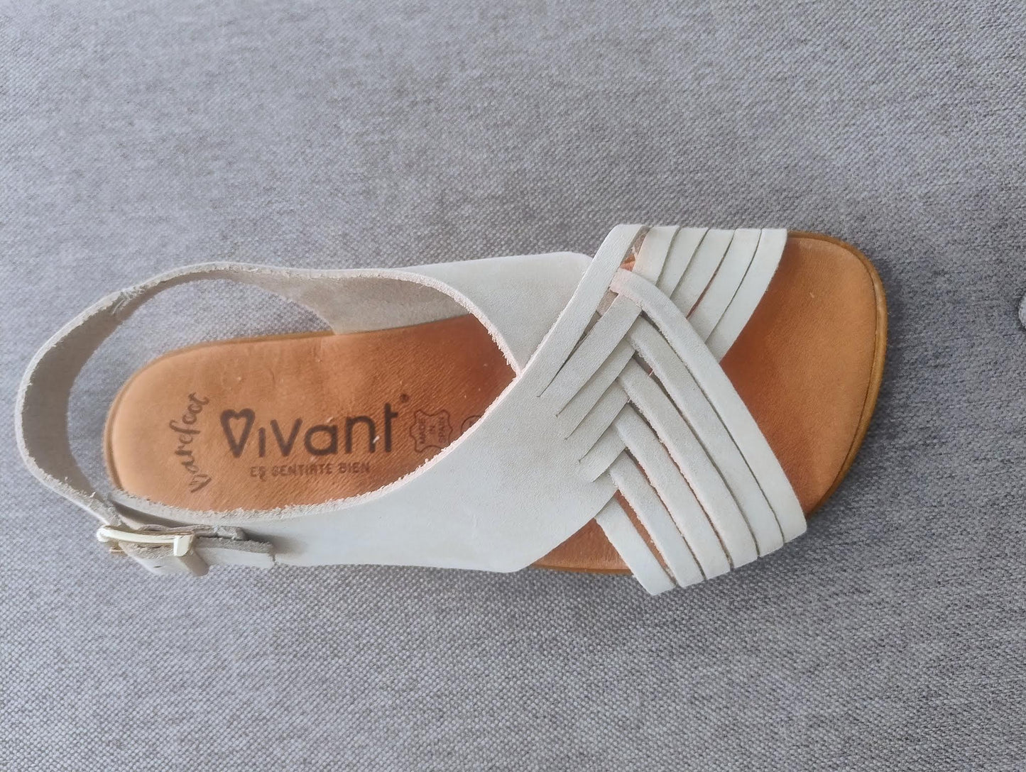 Vivant sandalias barefoot DALIA hielo: Nobuck Premium y Confort Total