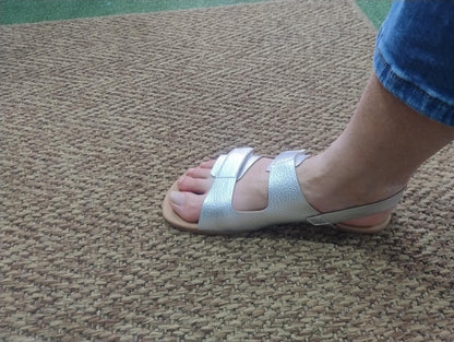 Sandalias barefoot minimalista Coqueflex modelo 1573 plata Adulto