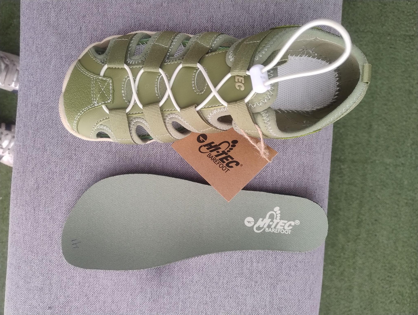 Hi-tec sandalias cangrejeras barefoot cerradas Terra verde (con plantilla extraible)