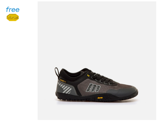 Mustang free Vibram sneakers barefoot minimalistas mujer Black/Grey