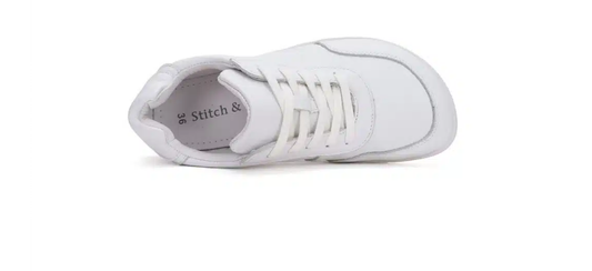 White leather barefoot friendly sports shoes tch&amp;Walk