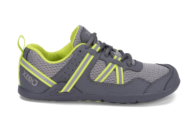 Prio Running and Fitness Shoe - Kids - Xero Shoes - Environmentally Friendly Sneakers Grey Lime 