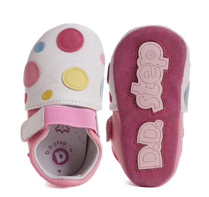 DD Step mocs respetuosos primeros pasos / zapatillas casa / guarderia modelo K1596-51833 rosa y blanco
