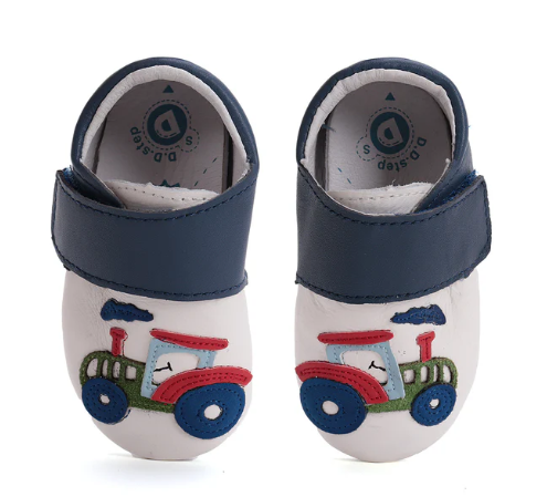 DD Step mocs respetuosos primeros pasos / zapatillas casa / guarderia modelo K1596-51916 blanco y azul