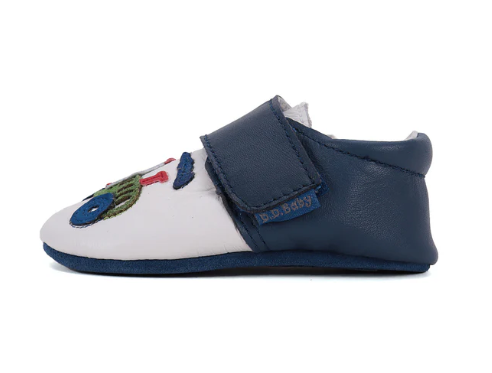 DD Step mocs respetuosos primeros pasos / zapatillas casa / guarderia modelo K1596-51916 blanco y azul