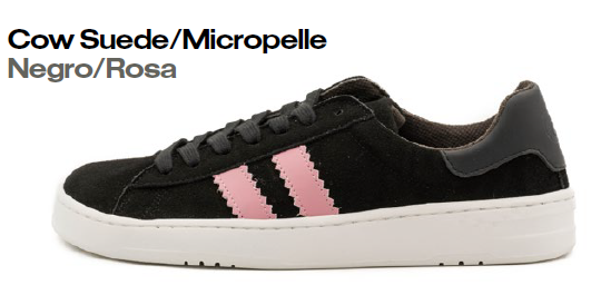 Coqueflex deportiva respetuosa ancha nayla 4385  Cow Suede/Micropelle Negro/Rosa