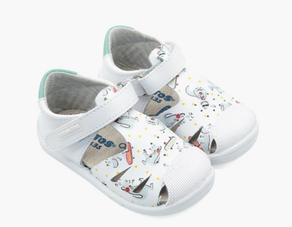 Titanitos sandalias respetuosas piel lavable L500 Patinete