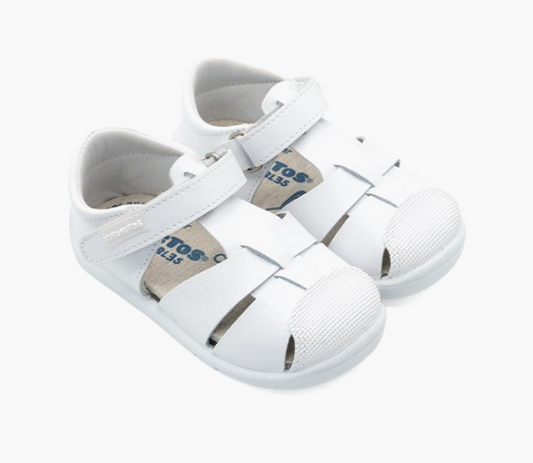 Titanitos sandalias respetuosas piel lavable Felix L500 drop zero blanco