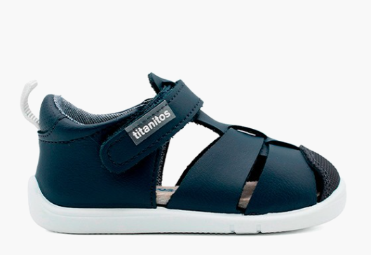 Titanitos sandalias respestuosas B500 Eric piel lavable azul marino