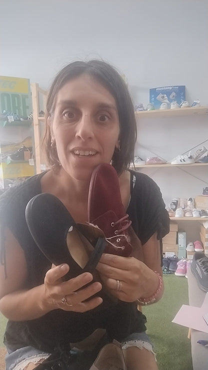 Batilas Barefoot botines barefoot  serraje burdeos