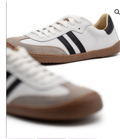 Flexinens calzado barefoot XL horma ancha Samba 9026-X Blanco rajas negras