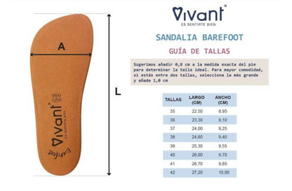 Vivant sandalias barefoot Onix serraje whisky