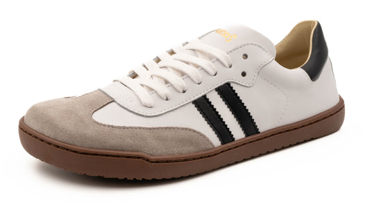 Flexinens calzado barefoot XL horma ancha Samba 9026-X Blanco rajas negras