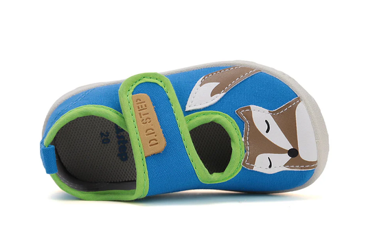 DD Step lonetas primeros pasos repelente agua azul zorro Canvas shoes Barefoot