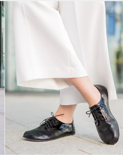 Shapen Fleur negros zapatillas de vestir Barefoot
