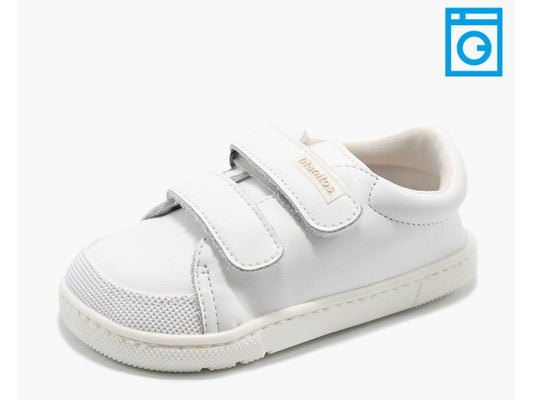 Titanitos deportivas respetuosas Barefoot colegiales blanco modelo Iván piel lavable
