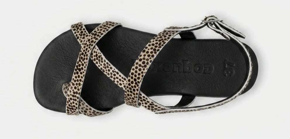 Coqueflex minimalist barefoot animal print suede sandals