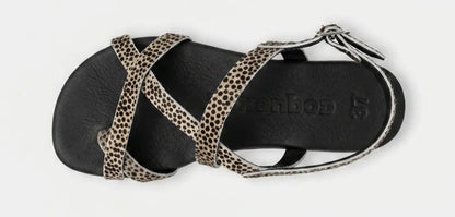 Coqueflex minimalist barefoot animal print suede sandals