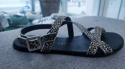 Coqueflex sandalias barefoot minimalistas suede animal print