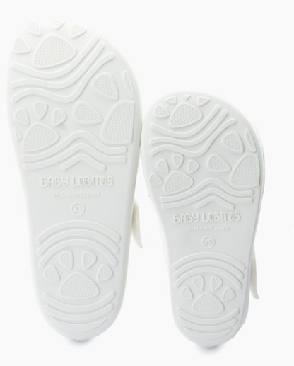 Troqueladas sandalias Barefoot Babylobitos white