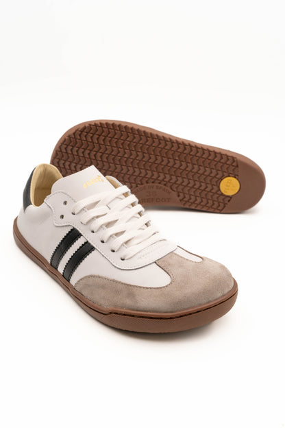 Flexinens calzado barefoot XL horma ancha Samba 9026-X Blanco rajas negras