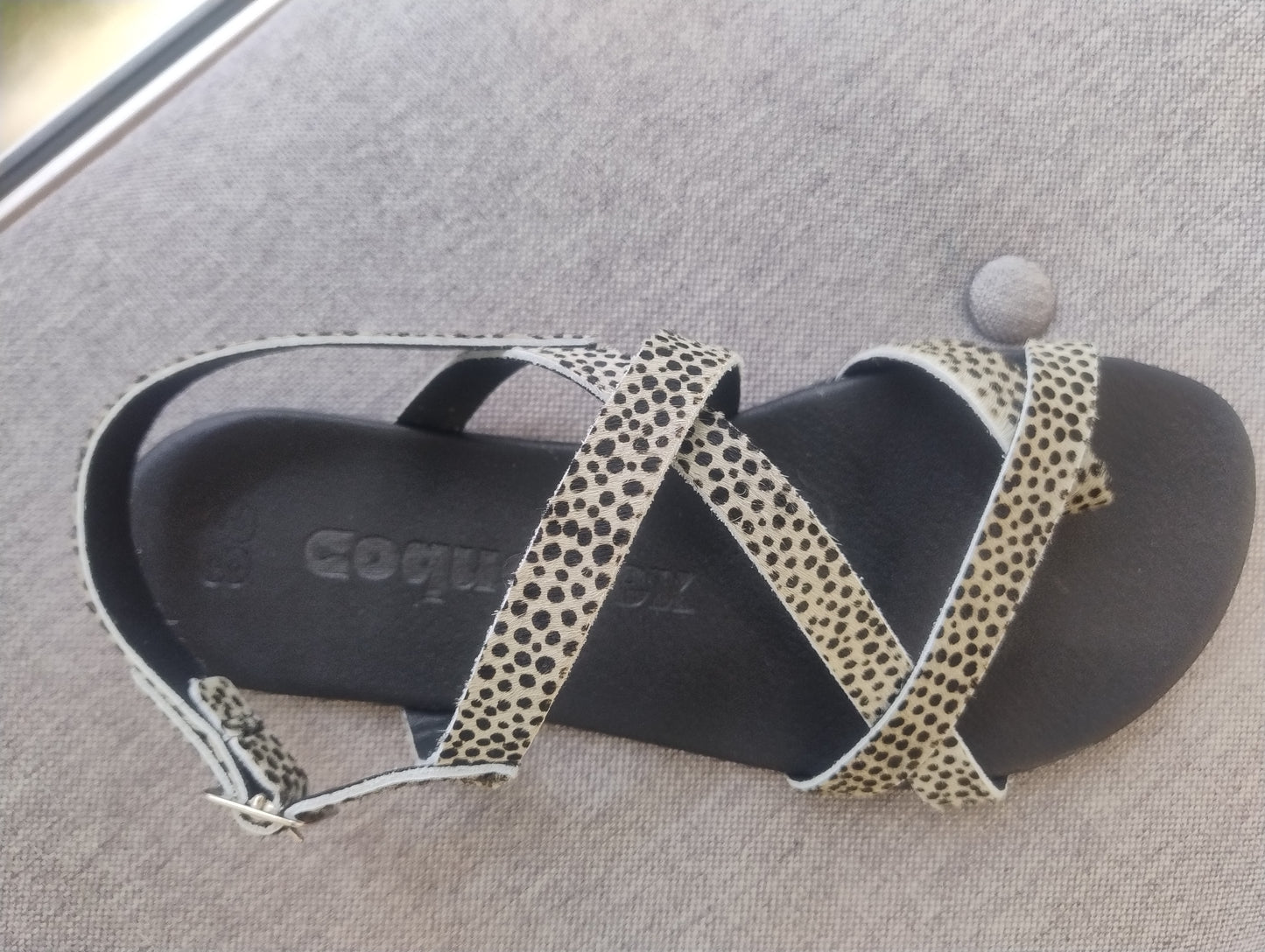 Coqueflex sandalias barefoot minimalistas suede animal print