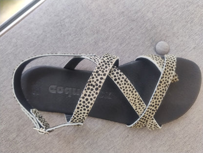 Coqueflex sandalias barefoot minimalistas suede animal print