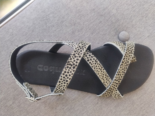 Coqueflex sandalias barefoot minimalistas suede animal print