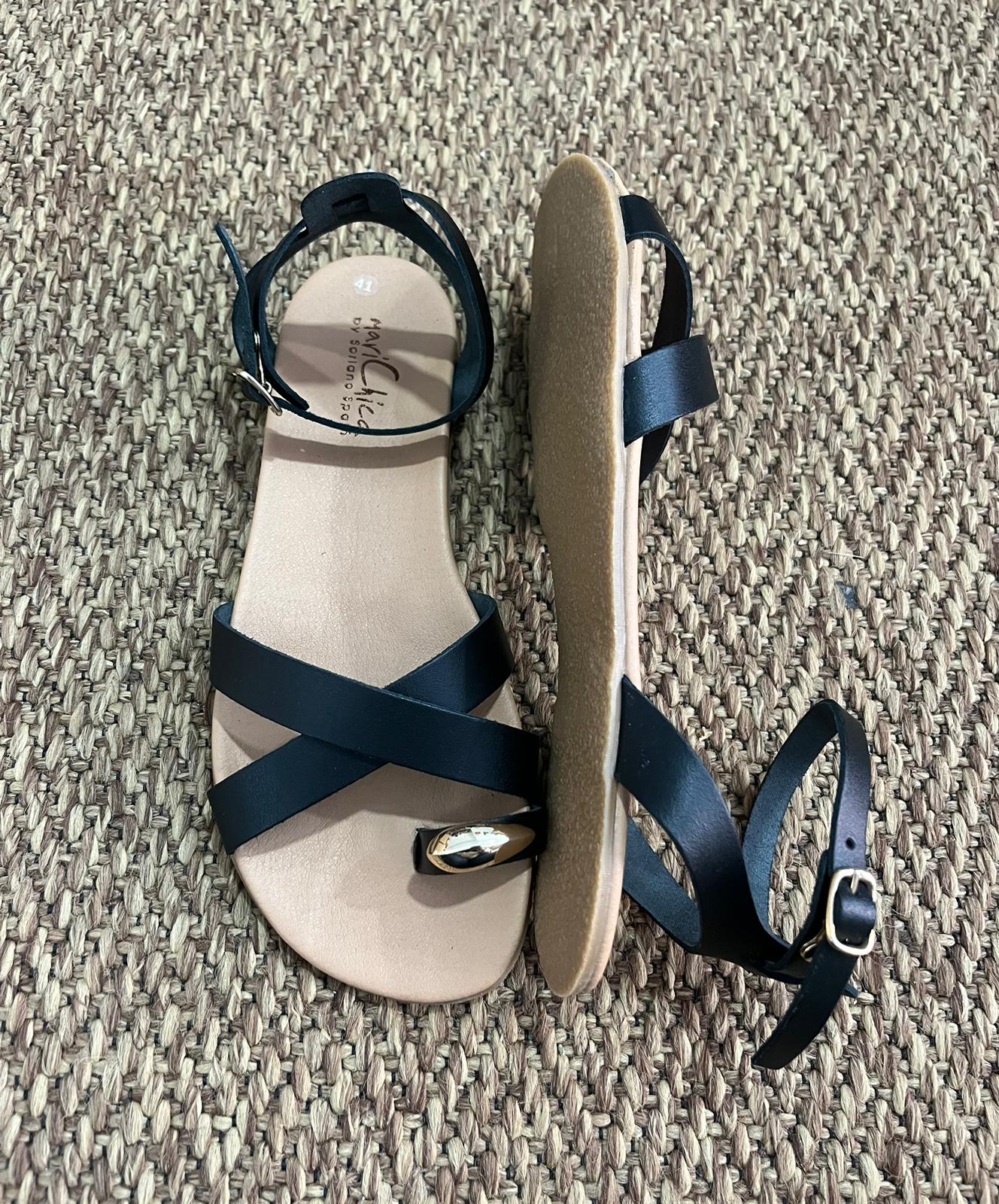 Marichica by Soriano sandalias barefoot de Piel Hecha a Mano en España  Modelo BA2221 Negro