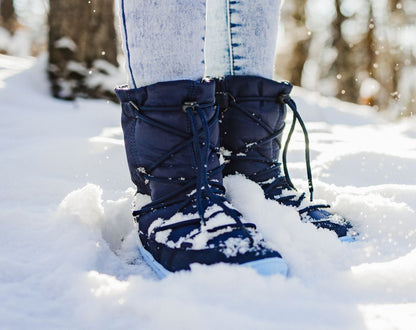 Scarpe invernali da ragazzo Be Lenka Snowfox Kids 2.0 a piedi nudi - Blu scuro e chiaro