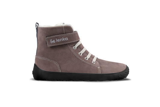 Be Lenka Winter Kids barefoot winter shoes for boys - Chocolate